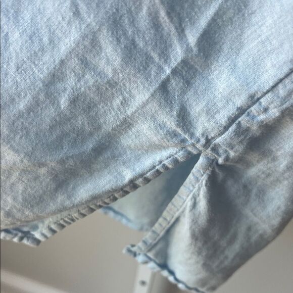 Chicos Light Blue Sleeveless LinenTop - Picture 4 of 5